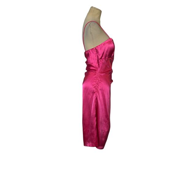 Cindy fuchsia satin party dress size large - Picture 10 of 13